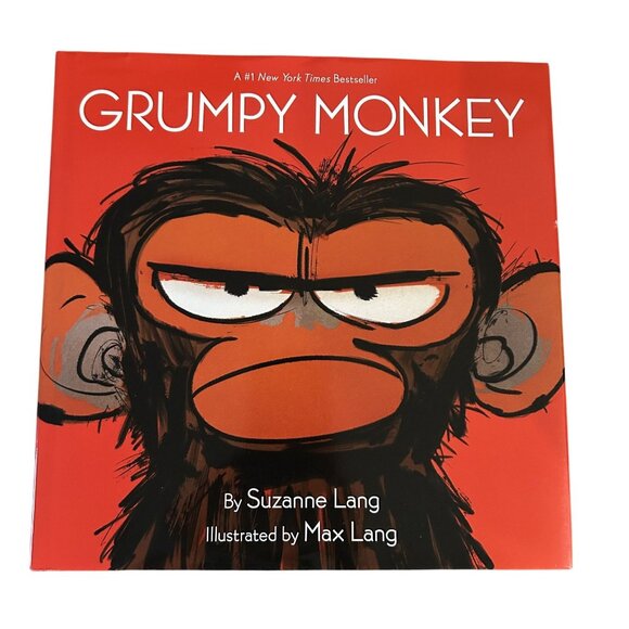 Grumpy Monkey Hardcover First Edition 12x12.5 Inches By Suzanne Lang Illustrated - Picture 1 of 4